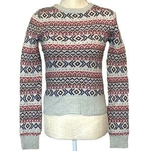 Prince & Fox Classic Winter design Geometric Long Sleeve Gray sweater L